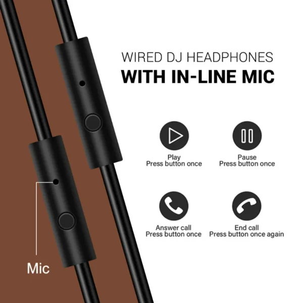Fones de ouvido com fio Oneodio, profissional para estúdio, DJ com microfone, - Imagem 6