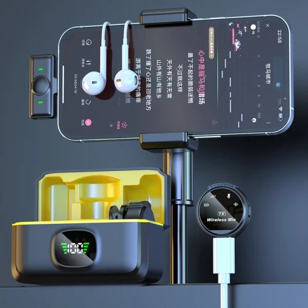 Microfone de Lapela Sem Fio MIJIA J6 – Compatível Android e iOS | Alcance 35m | Estojo Recarregável tipo-c - Imagem 3