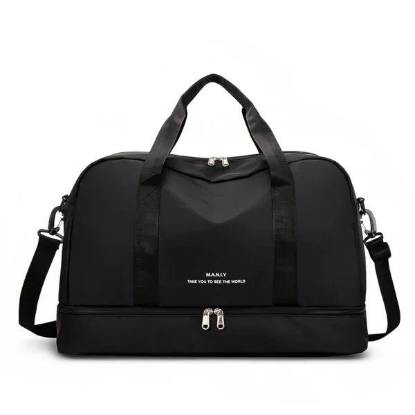 Bolsa de Viagem Jeans Impermeável com Alça Ajustável – Compartimento Seco/Molhado – Unissex - Imagem 7