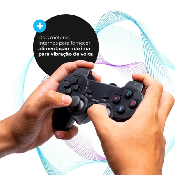 Controle Joystick Gamer Jogos Console E Computador Entrada Usb - Imagem 2