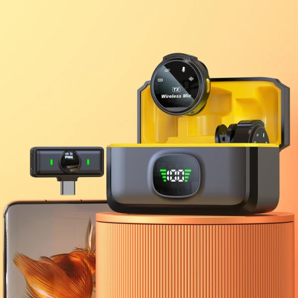 Microfone de Lapela Sem Fio MIJIA J6 – Compatível Android e iOS | Alcance 35m | Estojo Recarregável tipo-c - Imagem 2