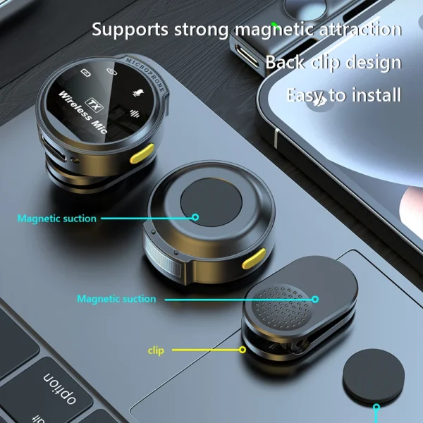 Microfone de Lapela Sem Fio MIJIA J6 – Compatível Android e iOS | Alcance 35m | Estojo Recarregável tipo-c - Imagem 5