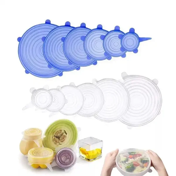 Kit de tampa reutilizável de silicone flexível com 6 unid - Imagem 6