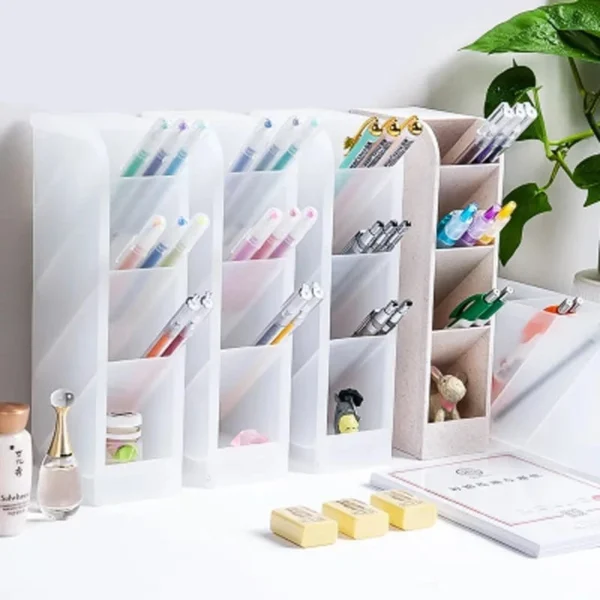Organizador de Mesa Multiuso com 4 Divisórias – Porta-Canetas, Lápis e Acessórios (Vertical e Horizontal) - Imagem 3