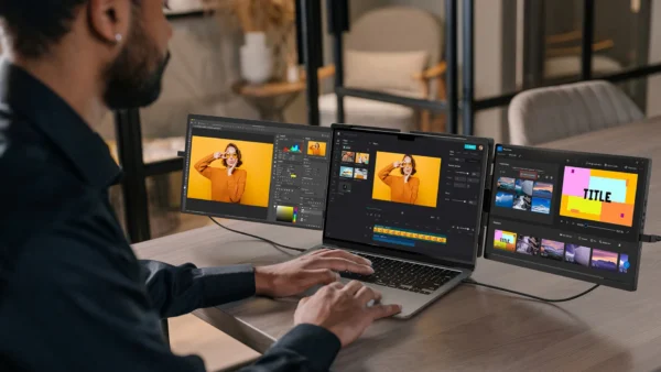 Monitor Extensor Portátil EVICIV 2K 14" com Giro Automático e Conexão USB-C/HDMI – Tela Tripla QHD 1440p - Imagem 24