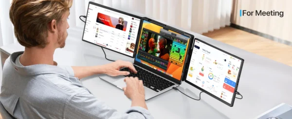 Monitor Extensor Portátil EVICIV 2K 14" com Giro Automático e Conexão USB-C/HDMI – Tela Tripla QHD 1440p - Imagem 17