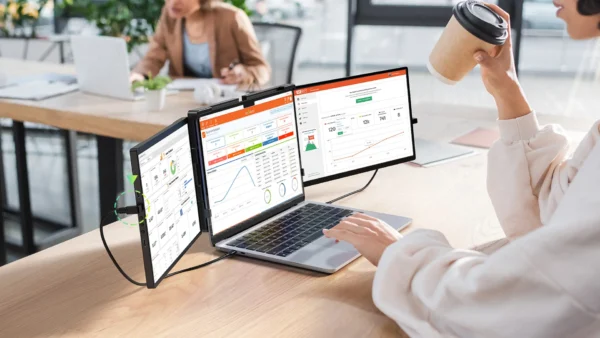 Monitor Extensor Portátil EVICIV 2K 14" com Giro Automático e Conexão USB-C/HDMI – Tela Tripla QHD 1440p - Imagem 27
